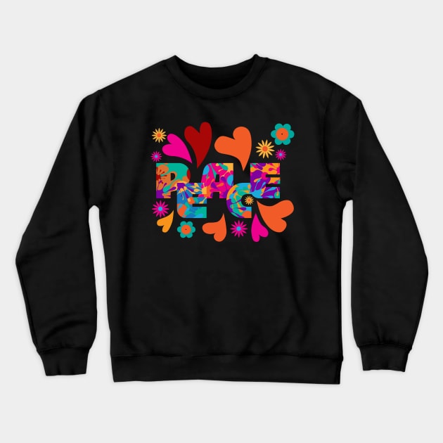 Hippie Peace colorful summer design Crewneck Sweatshirt by Hispaniola-Fineart